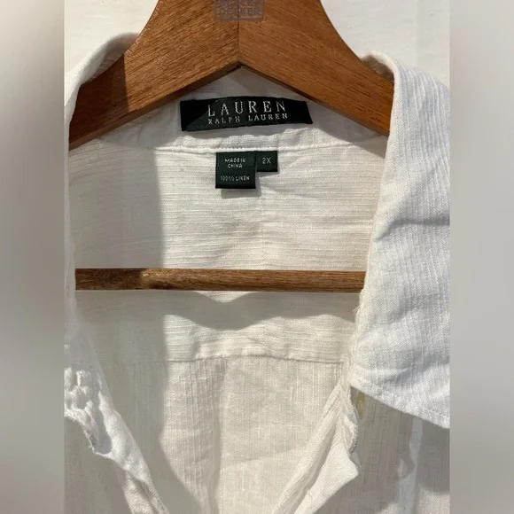 Ralph Lauren Cream Linen Shirt - Picture 2 of 3